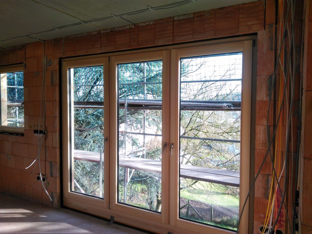 3-teiliges Holz- Aluminium Fensterelement